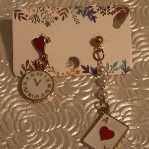 Alice in Wonderland themed earrings